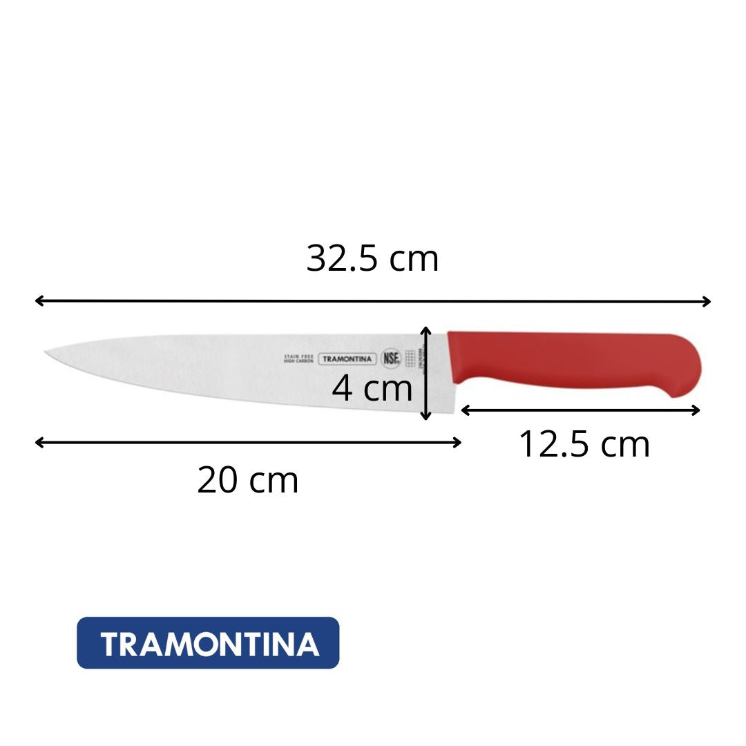 Cuchillo Chef Tramontina Rojo 20 cm (8")