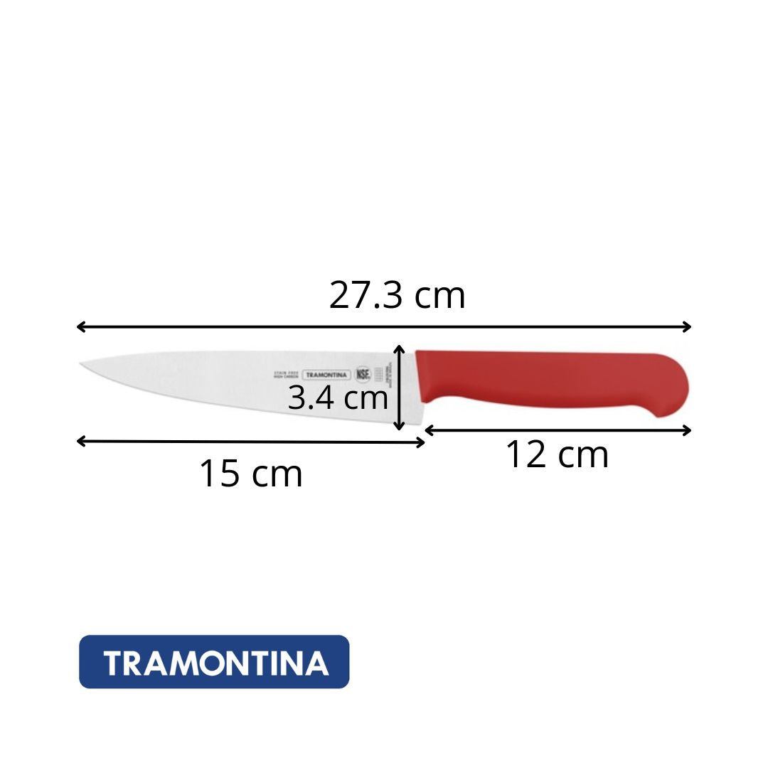 Cuchillo Chef Tramontina Rojo 15 cm (6")