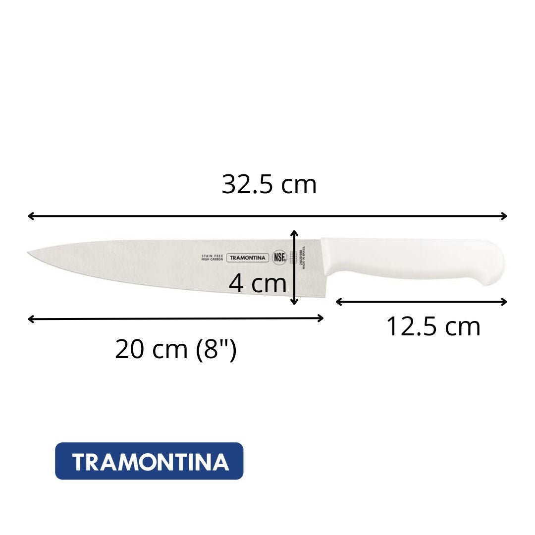 Cuchillo Chef Tramontina Blanco 20 cm (8")