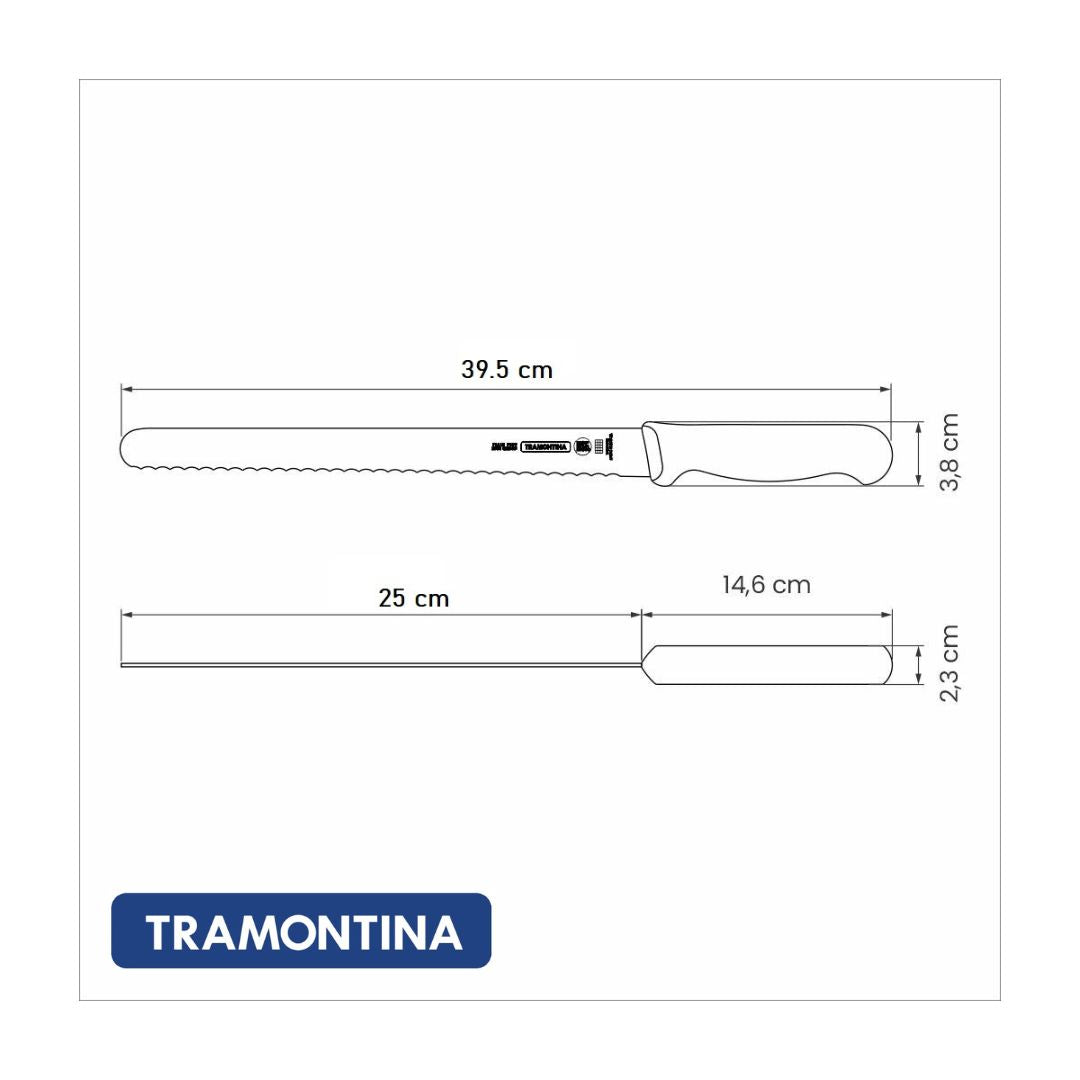 Cuchillo para Pan y Jamón Tramontina 25 cm (10")