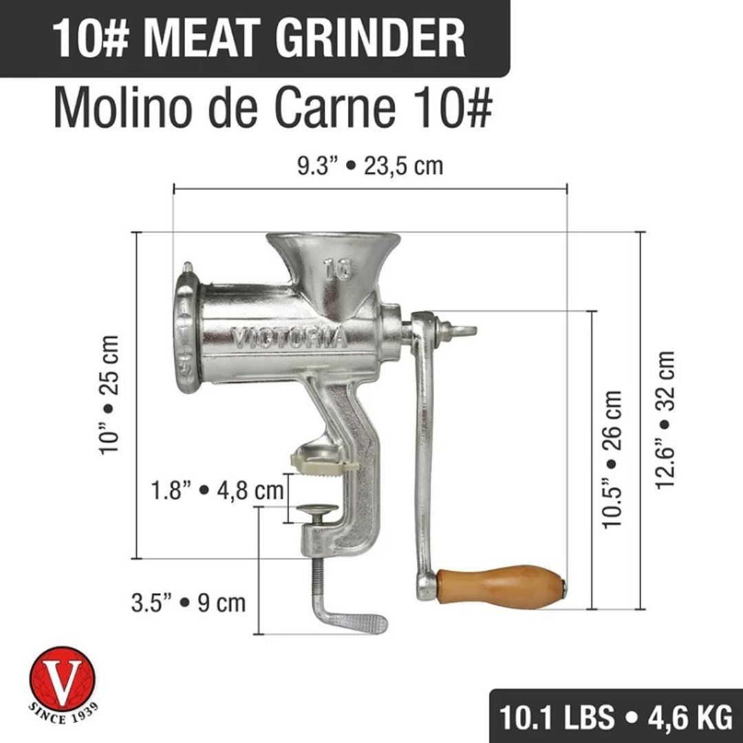 Molino de Carne Manual Victoria No 10 Estañado