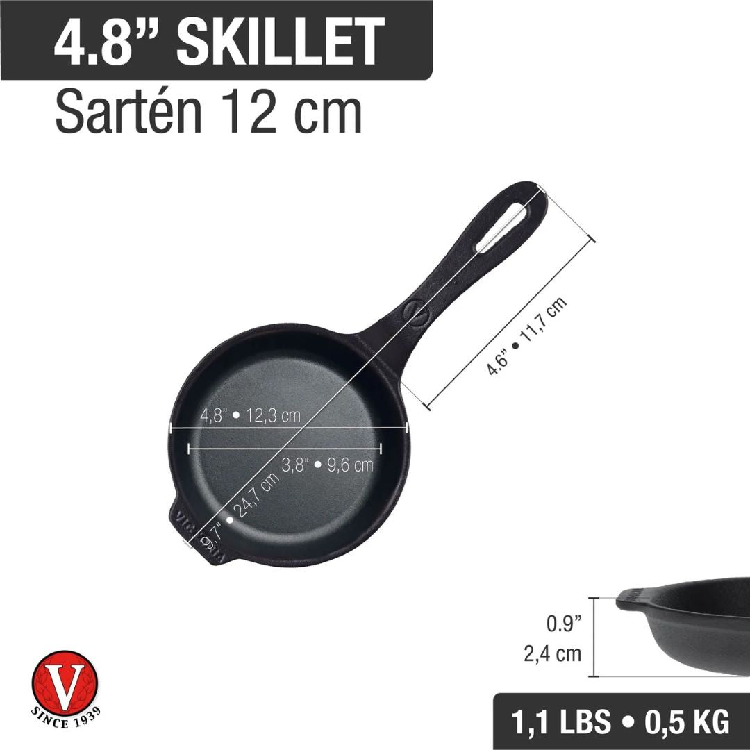 Mini Sarten Victoria de Hierro Fundido 12 cm