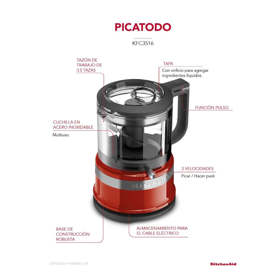 Procesador KitchenAid 3.5 Tazas Rojo