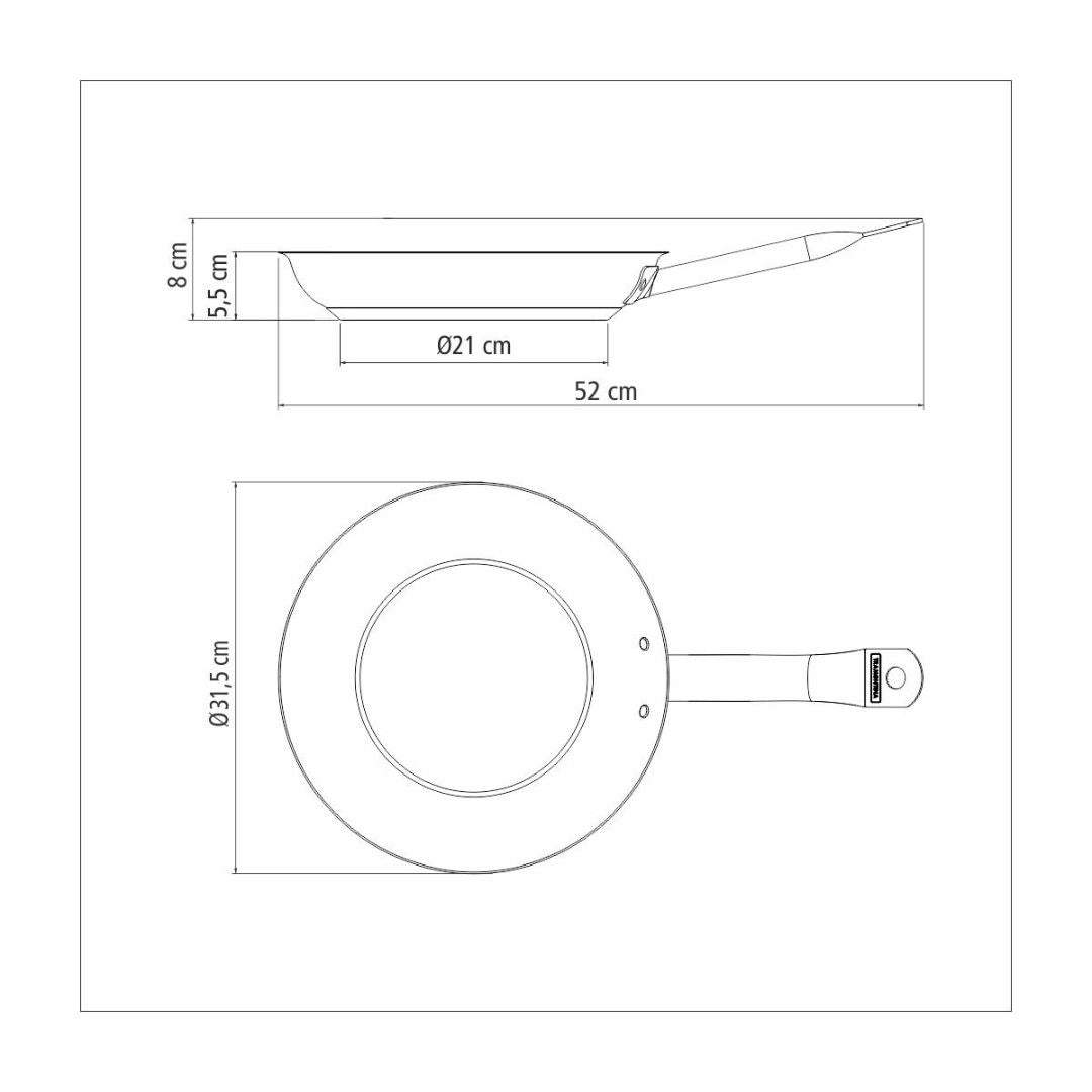 Sarten Tramontina Profesional en Acero Inoxidable 30 cm