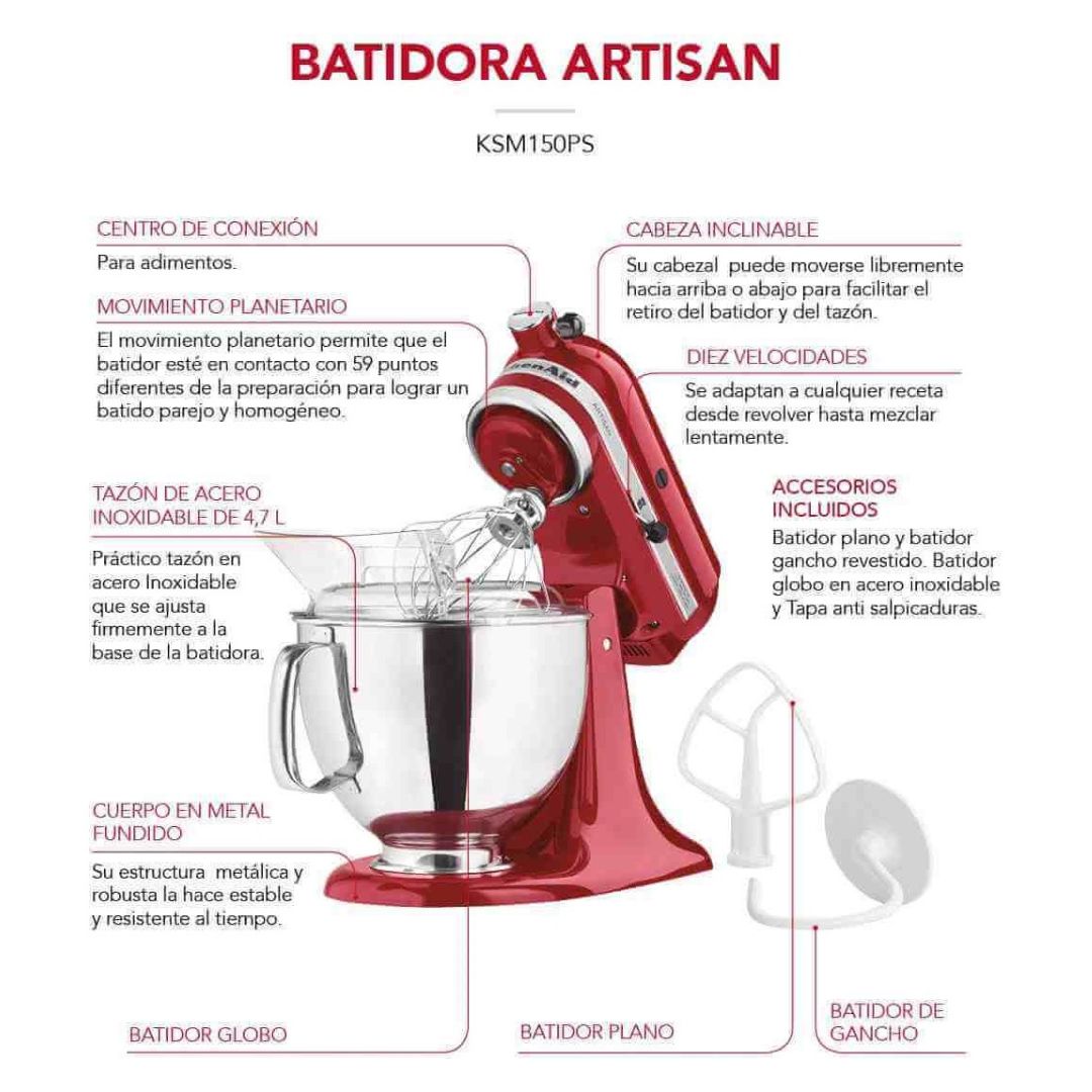 Batidora KitchenAid Artisan 4.7 Lts Roja