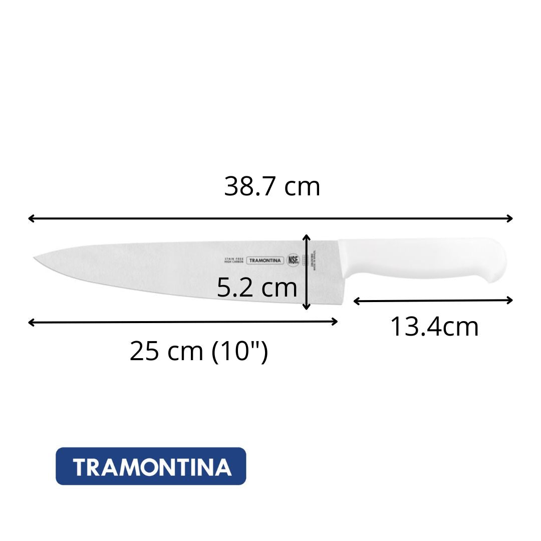 Cuchillo Chef Tramontina Blanco 25 cm (10")