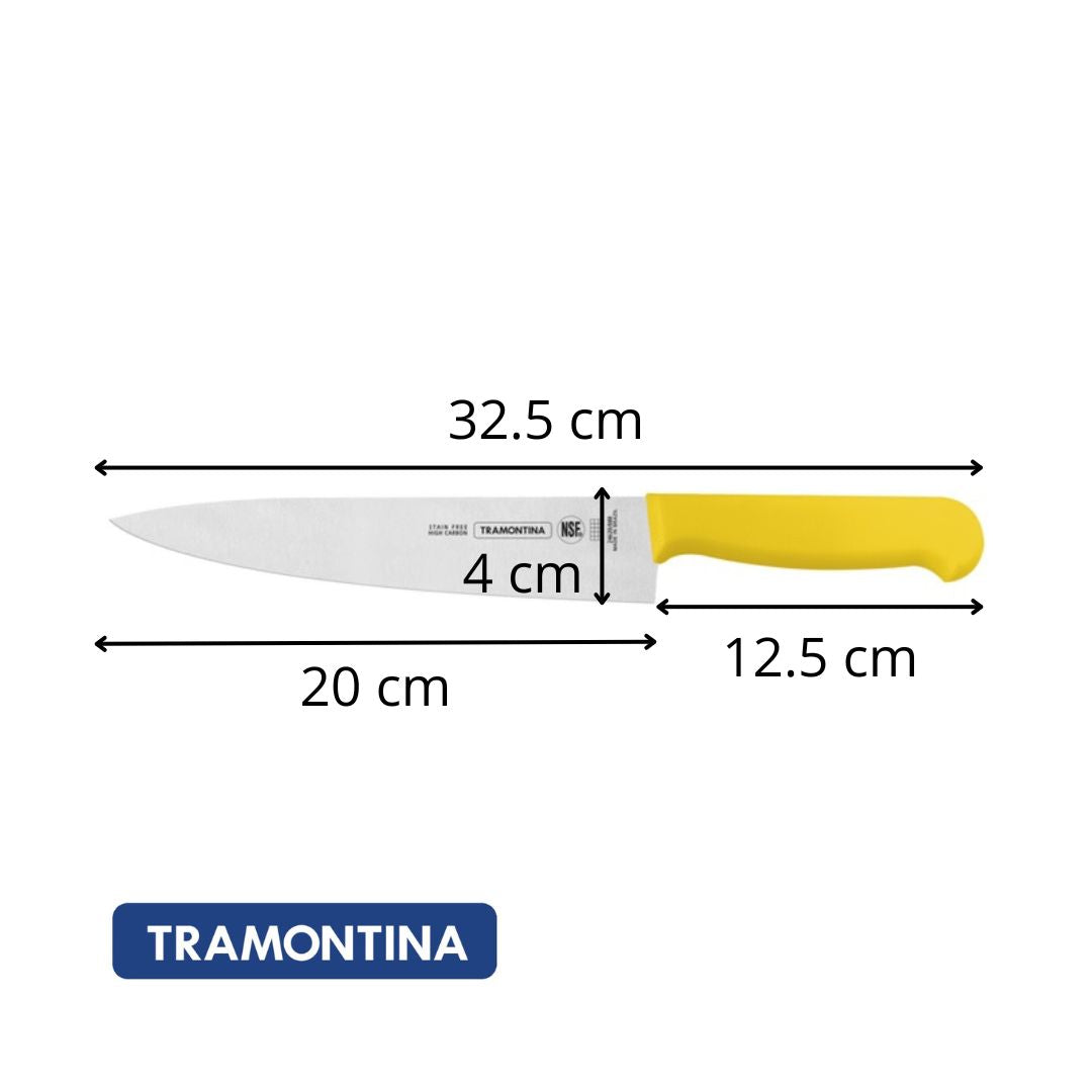 Cuchillo Chef Tramontina Amarillo 20 cm (8")