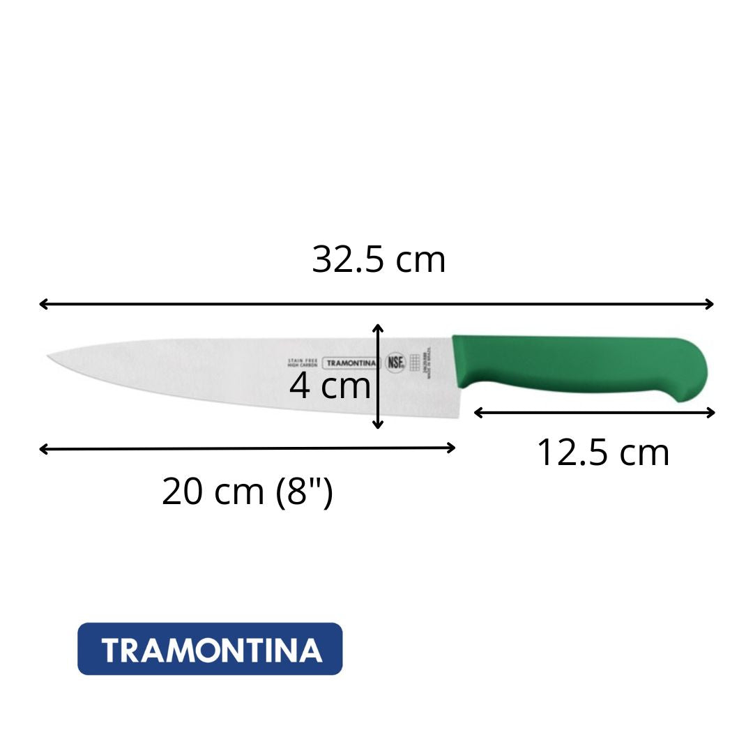 Cuchillo Chef Tramontina Verde 20 cm (8")