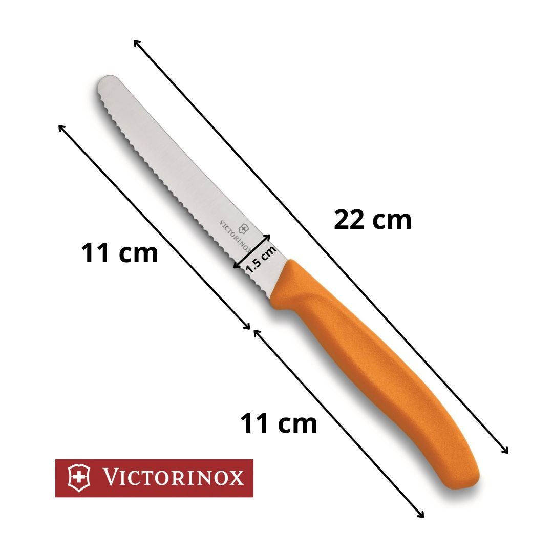 Cuchillo Dentado Victorinox Naranja 11 cm