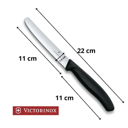 Cuchillo Dentado Victorinox Negro 11 cm