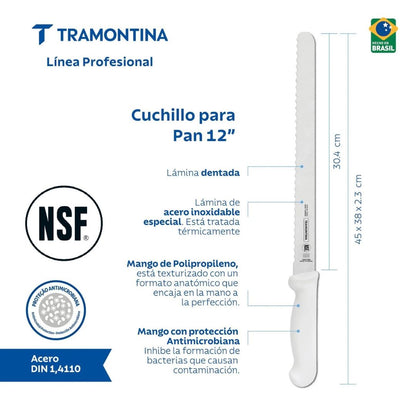 Cuchillo para Pan y Jamón Tramontina 30 cm (12")