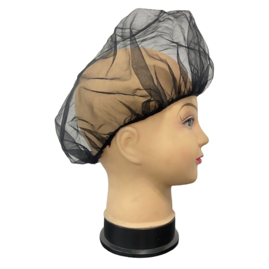 Gorro para Cabello Cocina Redondo Negro