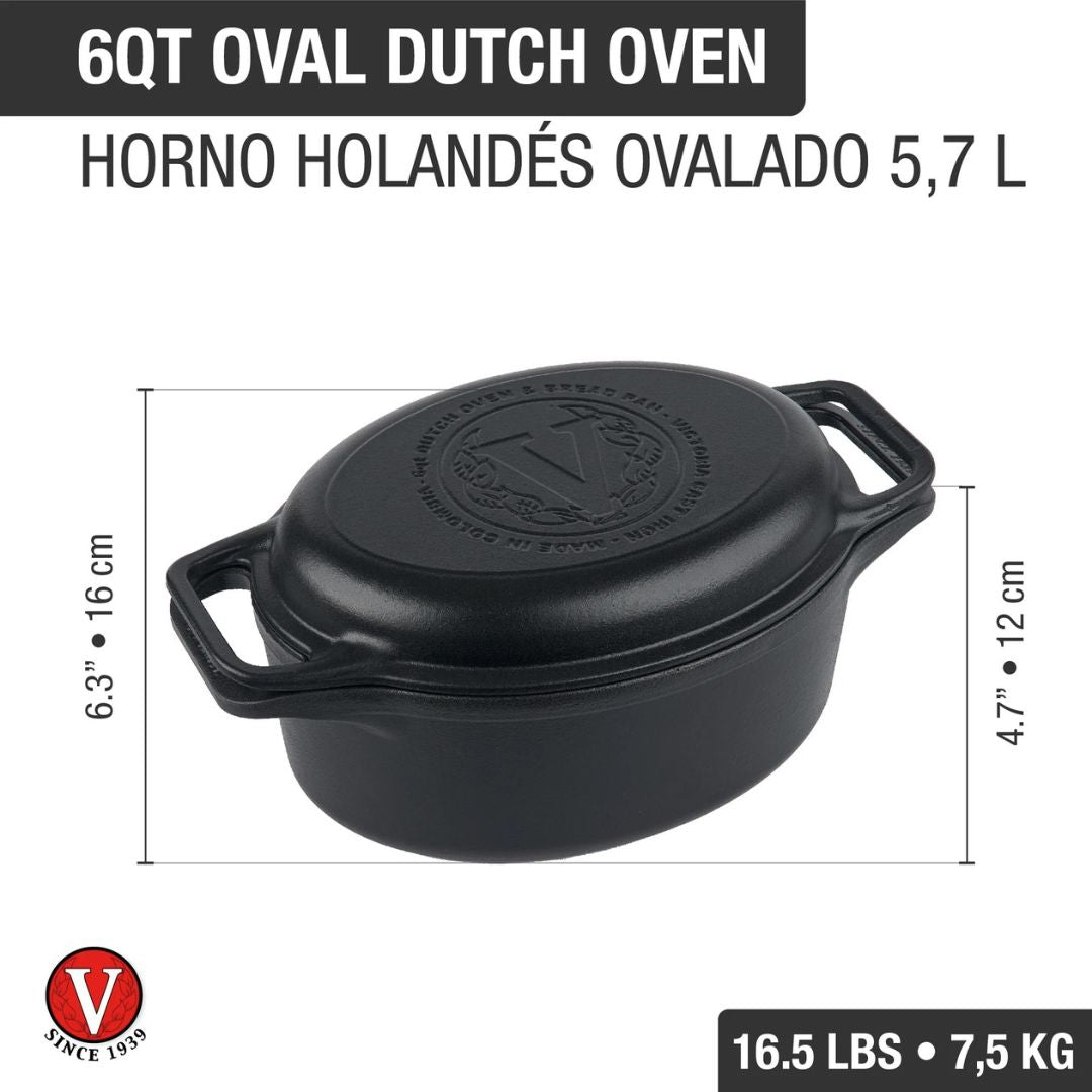 Horno Holandés Ovalado Victoria 5.7 Lt Esmaltado