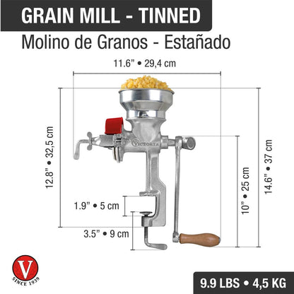 Molino de Granos Manual Victoria Hierro Estañado
