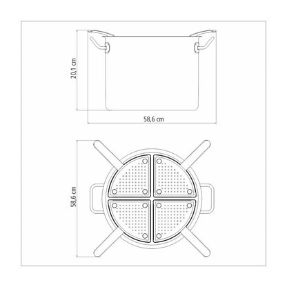 Olla para Pastas Tramontina de Acero Inoxidable 30 cm 13.5 L