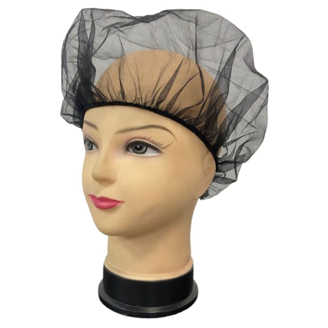 Gorro para Cabello Cocina Redondo Negro