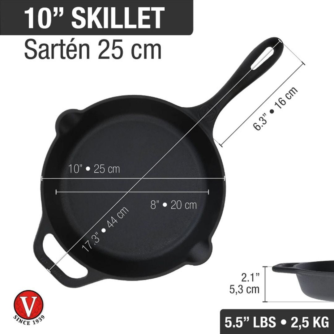 Sartén Victoria de Hierro Fundido 25 cm