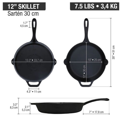 Sartén Victoria de Hierro Fundido 30 cm