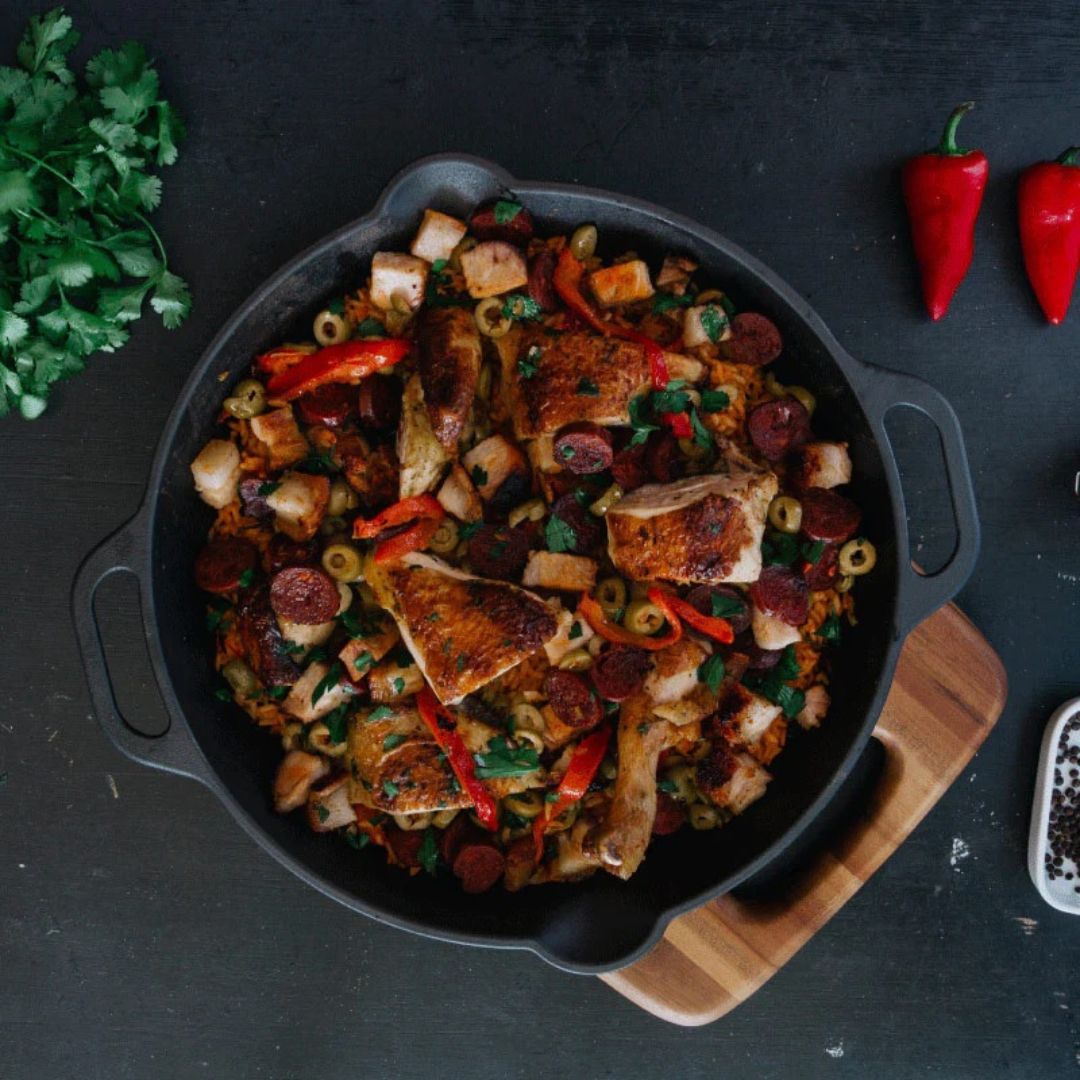 Paellera Victoria de Hierro Fundido Esmaltado 33 cm