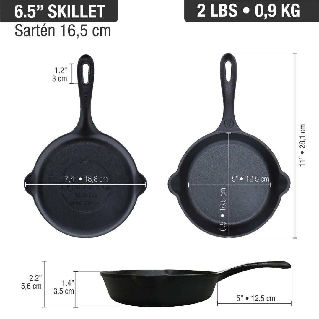 Sartén Victoria de Hierro Fundido 16.5 cm