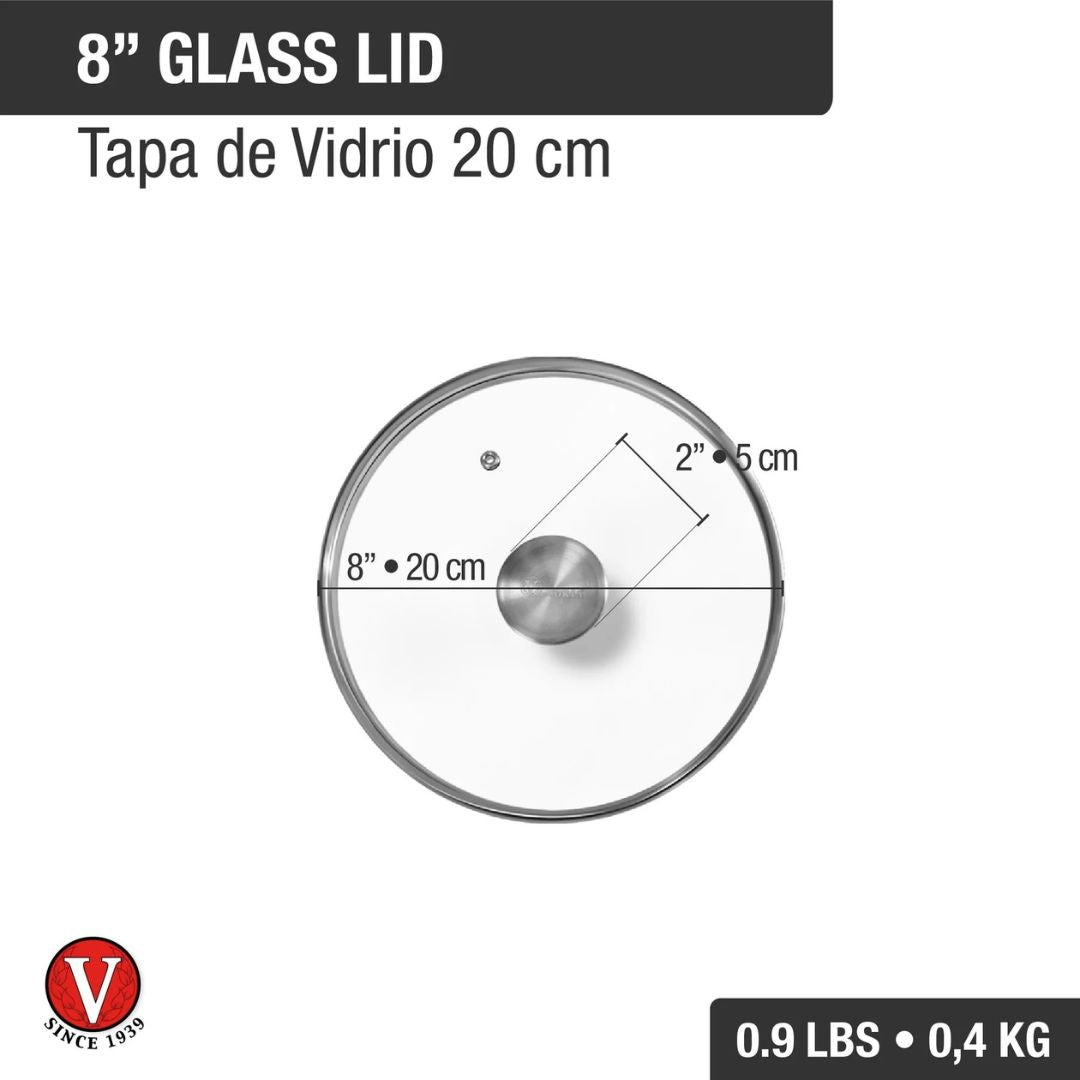Tapa de Vidrio Templado Victoria 20 cm