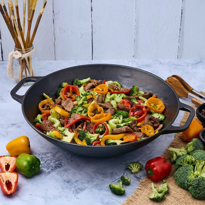Wok Victoria de Hierro Fundido 35.5 cm
